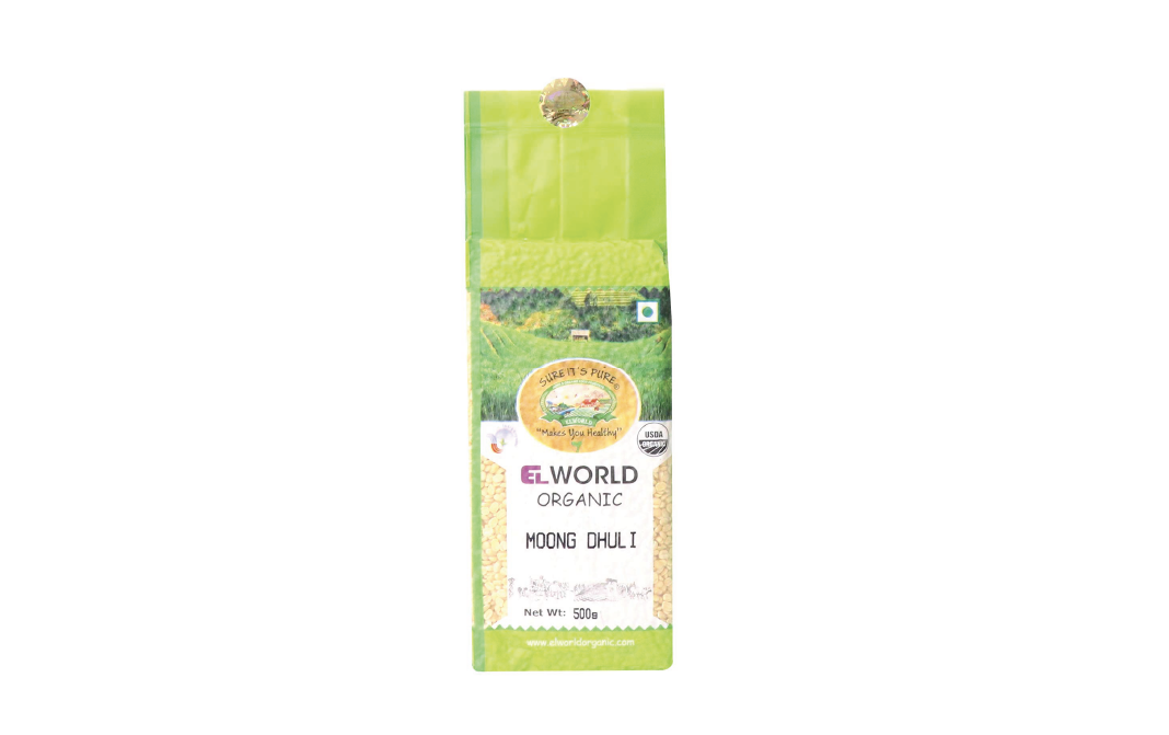 Elworld Organic Moong Dhuli    Pack  500 grams